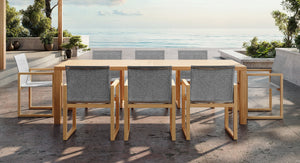 Bali Teak & Mesh Outdoor Dining Set for 8