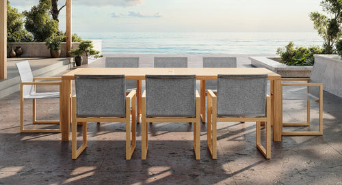 Bali Teak & Mesh Outdoor Dining Set for 8