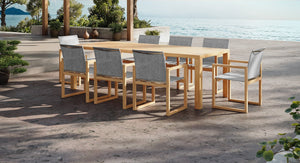 Bali Teak & Mesh Outdoor Dining Set for 8