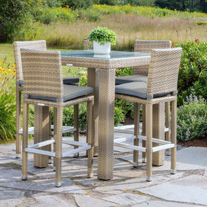 Corsica outdoor bar set for 4 - Sunbrella Cast Slate