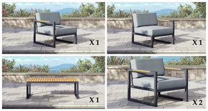 Pacific Aluminum Outdoor Loveseat & Club Chair Set
