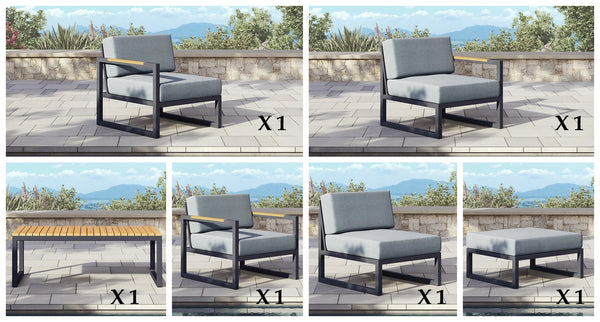 Pacific Aluminum Outdoor Sofa Set