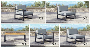 Pacific Aluminum Outdoor Sofa & Club Chair Set