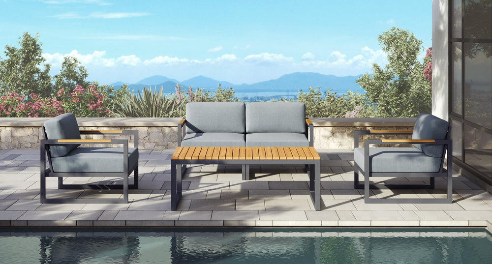 Pacific Aluminum Outdoor Loveseat & Club Chair Set