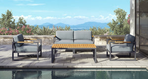 Pacific Aluminum Outdoor Loveseat & Club Chair Set