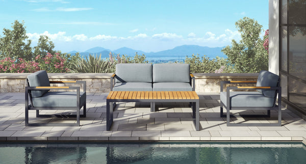 Pacific Aluminum Outdoor Loveseat & Club Chair Set