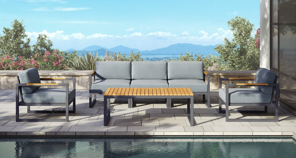 Pacific Aluminum Outdoor Sofa & Club Chair Set
