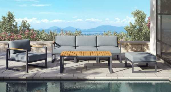 Pacific Aluminum Outdoor Sofa Set