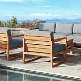 Pacific Teak Outdoor Sofa & Club Chair Set