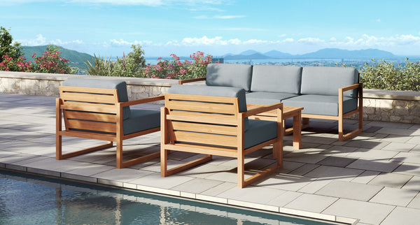Pacific Teak Outdoor Sofa & Club Chair Set