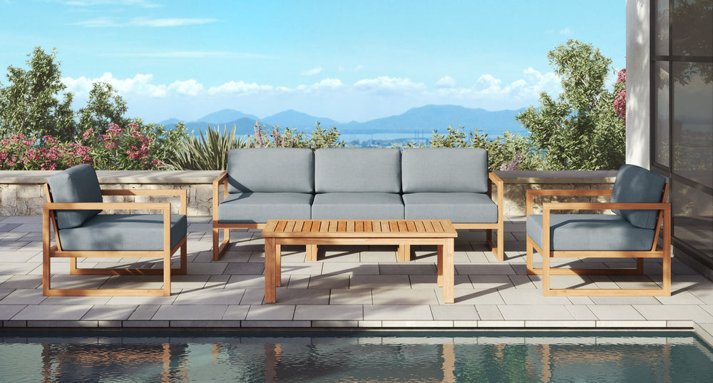 Pacific Teak Outdoor Sofa & Club Chair Set