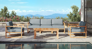 Pacific Teak Outdoor Sofa & Club Chair Set