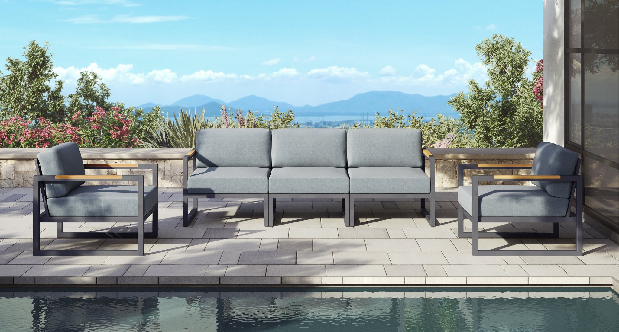 Pacific Aluminum Outdoor Sofa
