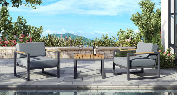 Pacific Aluminum Outdoor Club Chair Set