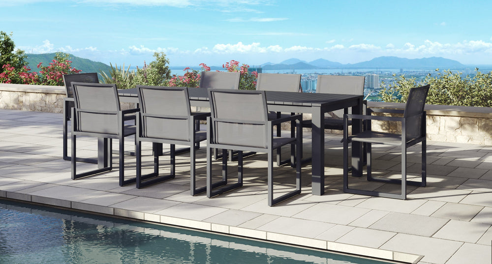 Pacific Aluminum Outdoor Dining Set for 8
