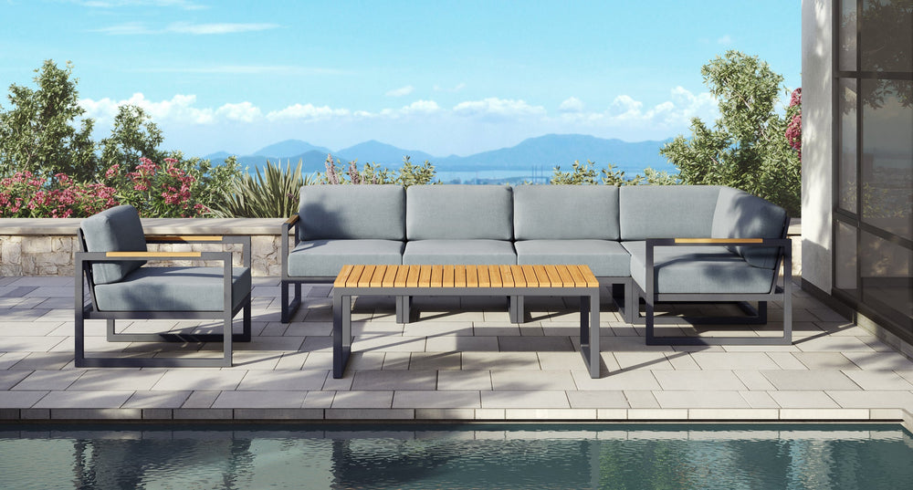 Pacific Aluminum Outdoor Sectional Set