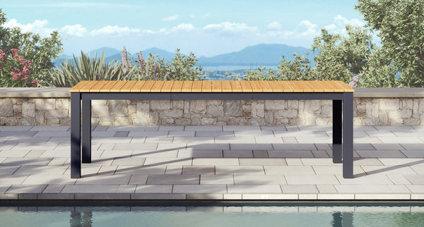 Pacific Teak & Aluminum Outdoor Dining Set for 6