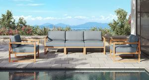 Pacific Teak Outdoor Sofa & Club Chair Set