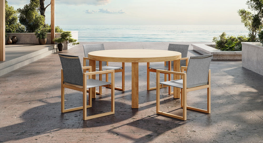 Pacific Teak & Mesh Outdoor Dining Set for 4