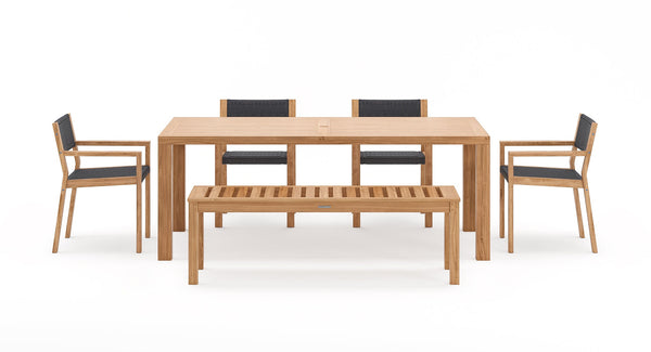 Malibu Teak & Rope Outdoor Dining Set for 6