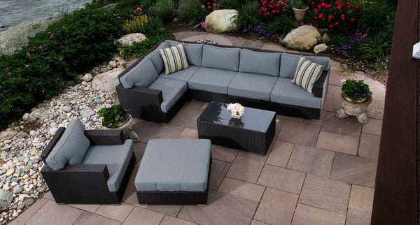 Salina outdoor sectional set - Sunbrella Cast Slate