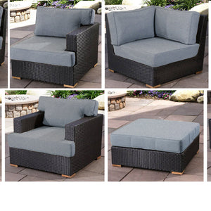 Salina outdoor sectional set pieces - Sunbrella Cast Slate