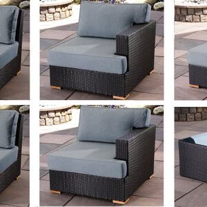 Salina outdoor sofa set pieces - Sunbrella Cast Slate