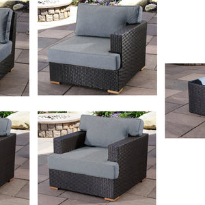 Salina Loveseat & Club Chair Set pieces - Sunbrella Cast Slate
