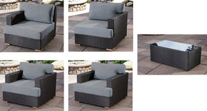 Salina Loveseat & Club Chair Set pieces - Sunbrella Cast Slate