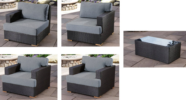 Salina Loveseat & Club Chair Set pieces - Sunbrella Cast Slate