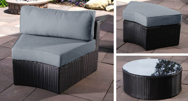 Santorini outdoor daybed pieces - Sunbrella Cast Slate