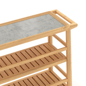 Teak & Ceramic Outdoor Serving Cart