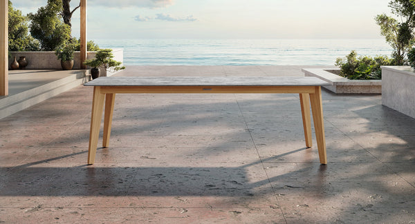 Bali Teak & Ceramic Outdoor Dining Set for 6