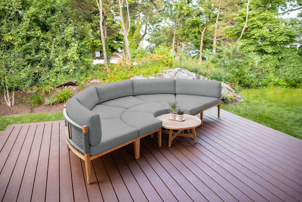 Santorini Gray Teak & Rope Outdoor Daybed