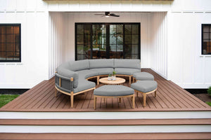 Santorini Gray Teak & Rope Outdoor Daybed