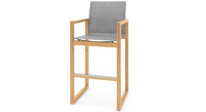 Pacific Teak & Mesh Outdoor Bar Chair