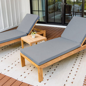 Malibu teak lounge chair package - Sunbrella Cast Slate