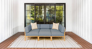 Bali teak outdoor daybed 2 - Sunbrella Cast Slate