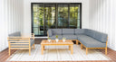Bali teak outdoor sectional set 2 - Sunbrella Cast Slate