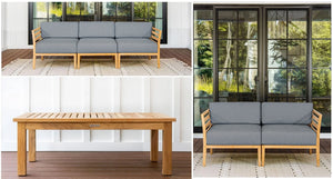 Bali sofa loveseat pieces - Sunbrella Cast Slate