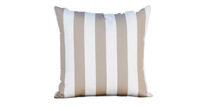 Outdoor Throw Pillow - Beige and White Striped