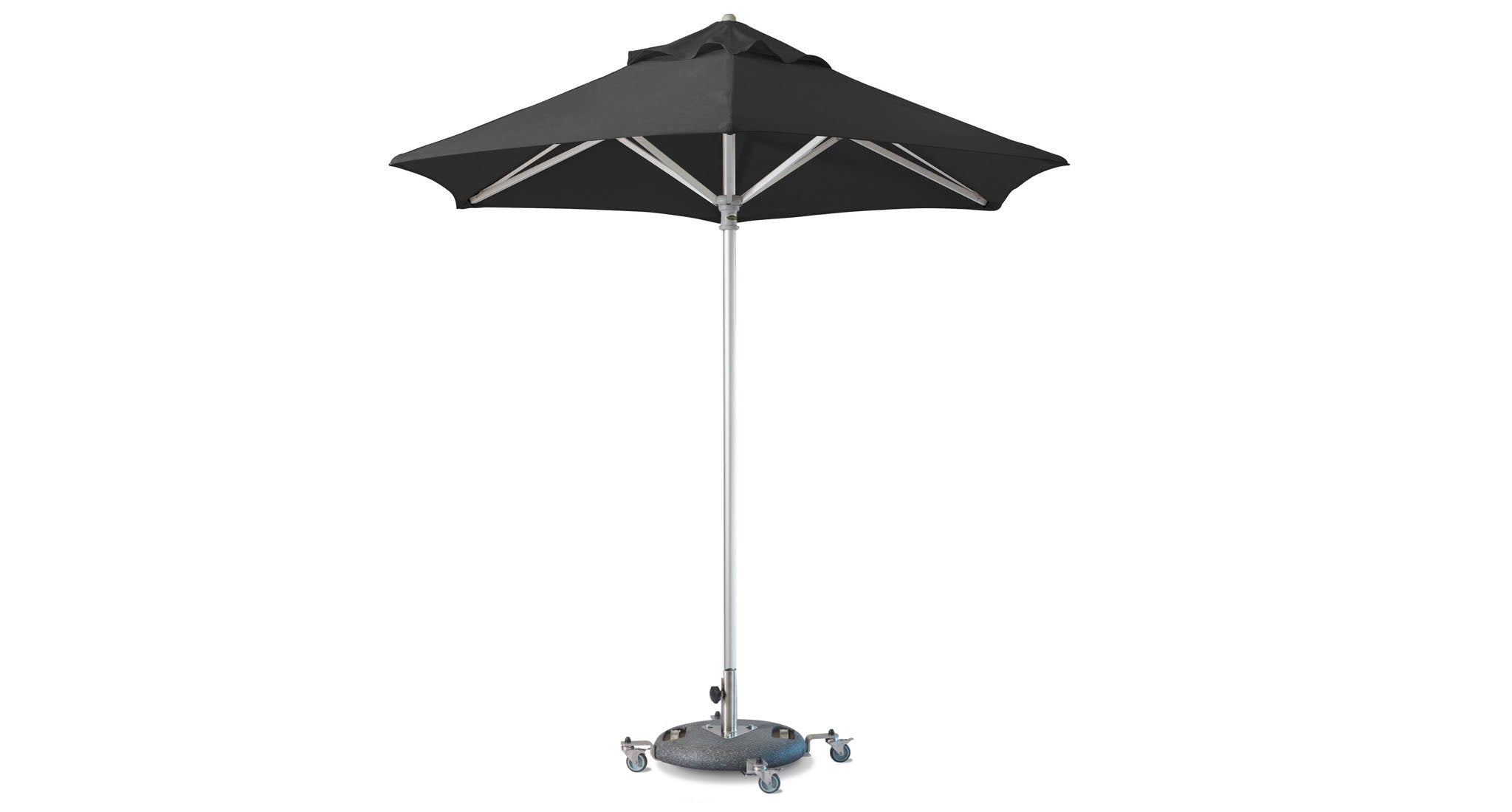 9' round patio umbrella 9 Ft. Round Outdoor Umbrella with Base, Black / No Wheels