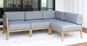 Capri Teak & Rope Outdoor 4-Piece Sectional