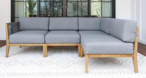 Capri Teak & Rope Outdoor 4-Piece Sectional