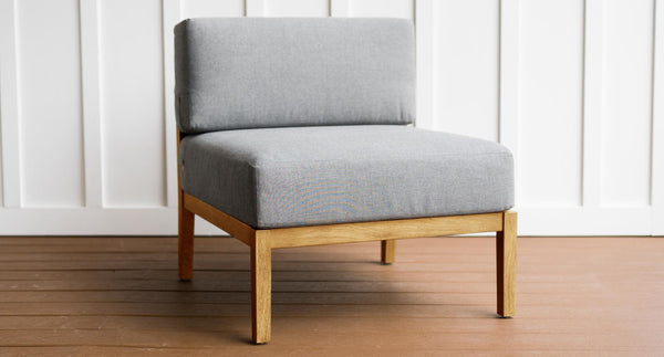 Capri Teak & Rope Outdoor Armless Piece