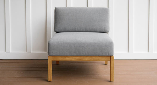 Capri Teak & Rope Outdoor Armless Piece