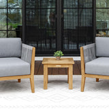 Capri Teak & Rope Outdoor Club Chair Set