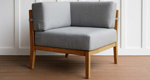 Capri Teak & Rope Outdoor Corner Piece