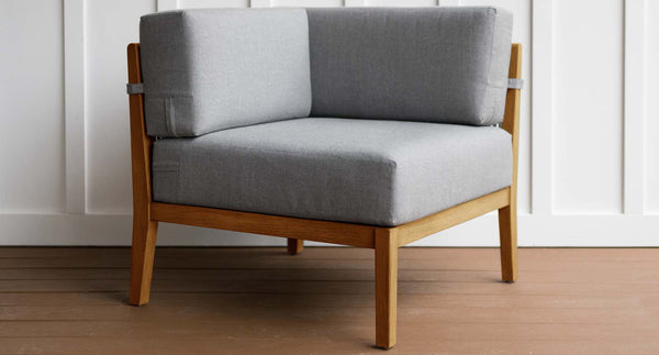 Capri Teak & Rope Outdoor Corner Piece