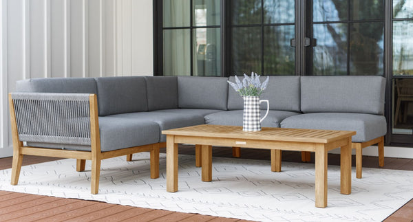 Capri Teak & Rope Outdoor Sectional